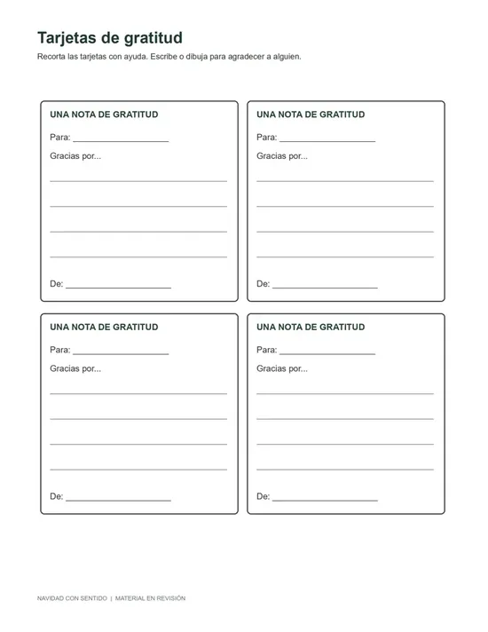 Vista previa de las tarjetas de gratitud imprimibles